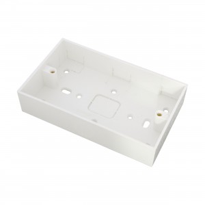 2 Gang 32 mm Deep PVCu Moulded Surface Pattress Back Box Square Corners ...