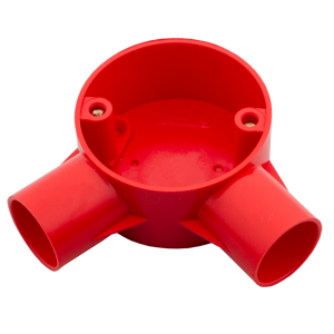 25 mm PVCu Conduit Angle Box Red - Image 1
