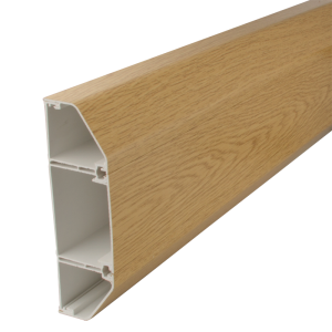 192 mm x 60 mm 3 Comp Chamfered Dado Trunking Light Oak (3m Length)
