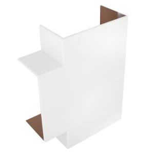 100 mm x 50 mm Aluminium Campus Trunking PVCu Clip On Flat Tee White