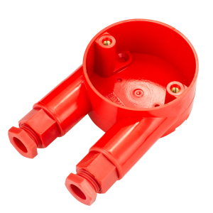 20 mm PVCu Conduit U Box Red with Glands - Image 1