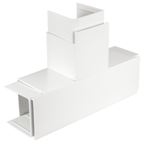 100 mm x 100 mm Maxi Trunking Fabricated Flat Tee White