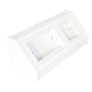 1 + 2 Gang Aluminium Bench Trunking Unit White