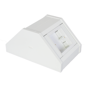 1 Gang Aluminium Dual Bench Trunking Unit White