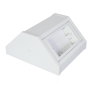 2 Gang Aluminium Dual Bench Trunking Unit White