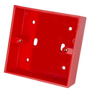 1 Gang 32 mm Deep PVCu Moulded Surface Pattress Back Box Square Corners Red
