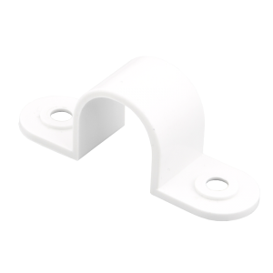 20 mm PVCu Conduit Strap Saddle White - Image 1