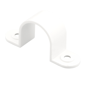 25 mm PVCu Conduit Strap Saddle White - Image 1