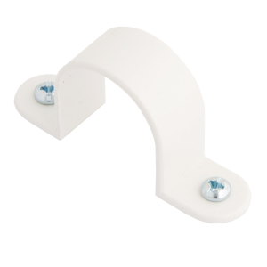 32 mm PVCu Conduit Strap Saddle White
