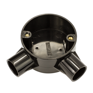 20 mm PVCu Conduit Angle Box Black