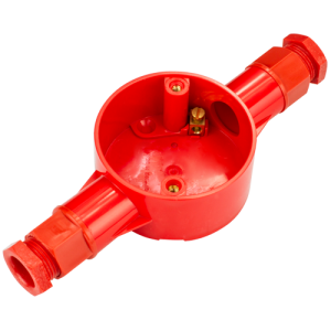 20 mm PVCu Conduit Through Box Red with Glands - Image 1
