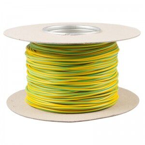2 mm PVC Green / Yellow Earth Sleeving (100m Reel)