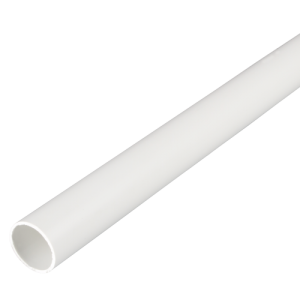 25 mm PVCu Round Conduit Light Gauge White (3m Length)