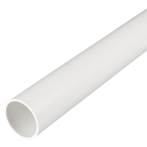 38 mm PVCu Round Conduit Light Gauge White (3m Length)