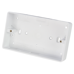 2 Gang 32 mm Deep PVCu Moulded Surface Pattress Back Box Round Corners White
