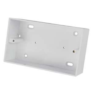 2 Gang 44 mm PVCu Surface Box Square Corners 20 mm KO White