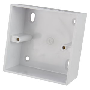 1 Gang 44 mm PVCu Surface Box Square Corners 20 mm KO White - Centaur