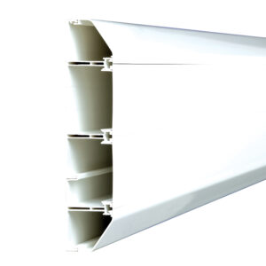 280 mm x 60 mm 4 Comp Chamfered Dado Trunking White (3m Length)