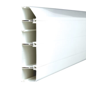 280 mm x 60 mm 4 Comp Skirting Trunking White (3m Length)