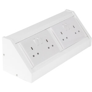 2 + 2 Gang Pre-Wired Bench Trunking Unit White