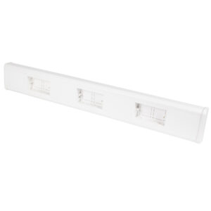 135 mm x 50 mm 3 Comp Chamfered Dado Trunking Pre-Populated White (1m Length)