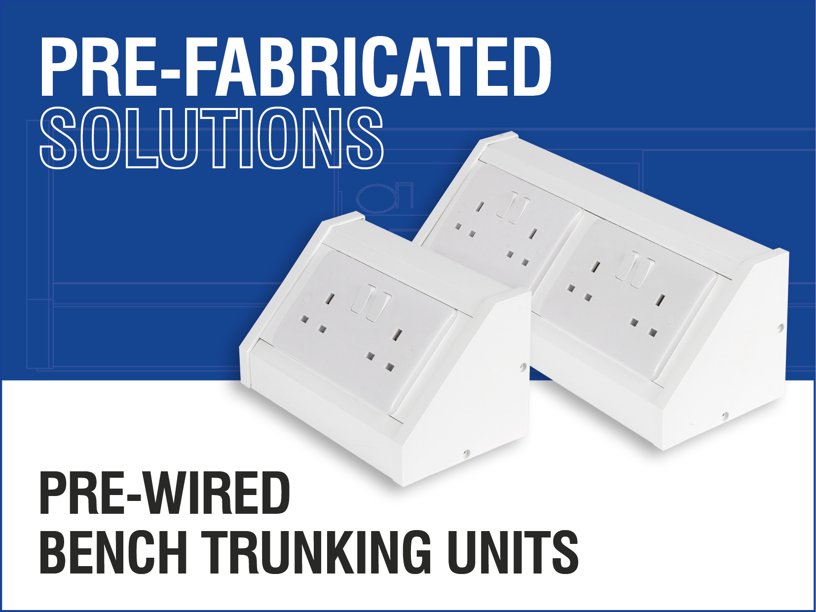 Pre-wired bench trunking units
